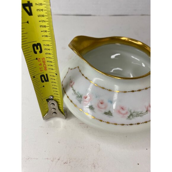 Antique J & C Creamer Bone China Pink Roses Gold Trim Portland G.H.B 5" - Picture 5 of 9